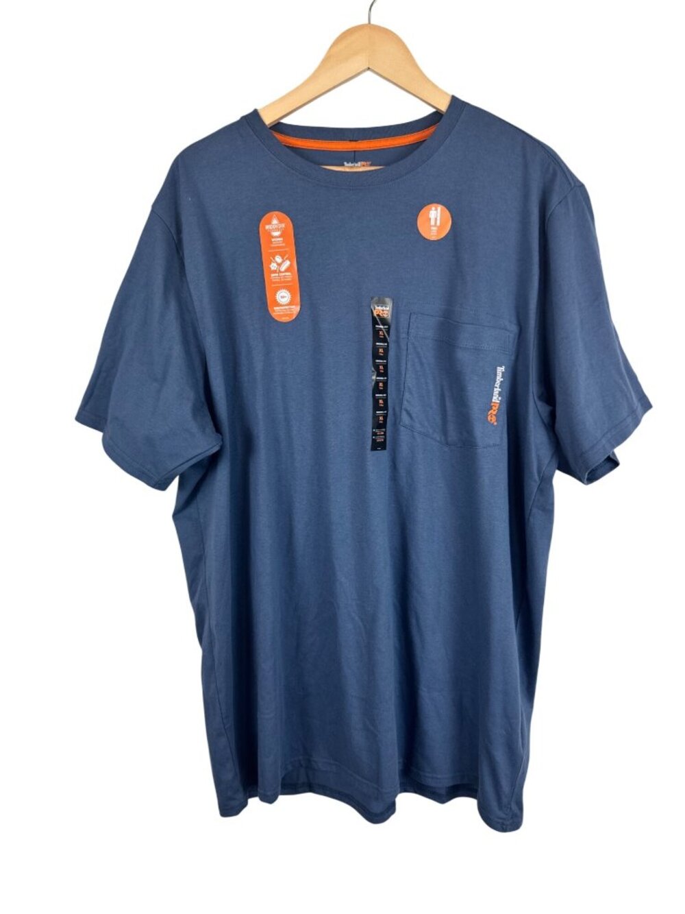 NEW Timberland PRO Mens XL Tall Wickwork Base Plate Short-Sleeve Shirt Blue UPF